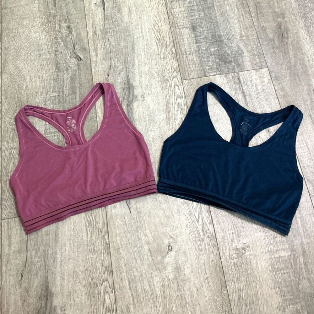 Knix Racerback Sports Bras Size Medium Lot of 2 Navy Mauve Wireless